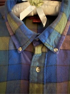 High Sierra Blue, Green & Purple Plaid Button-Down Shirt